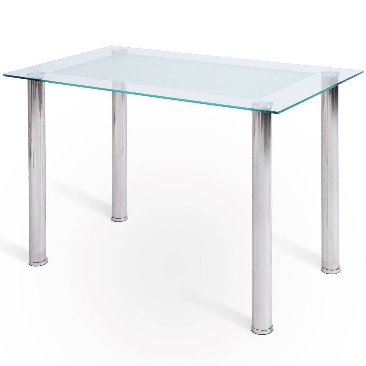 Modern Rectangular Tempered Glass Top Dining Table Kitchen Dining Room