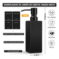 thumbnail image 2 of 2pcs Dispensador Jabon De Baño Liquido 350ml Vidrio Xtellar Negro, 2 of 3