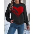 thumbnail image 5 of Valentine'S Day Sweater for Women Heart Woven Knitted Pullover Long Sleeve Woven Knitted Casual Sweater, 5 of 10
