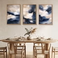 thumbnail image 5 of Blue Beige Abstract Wall Art Set of 3, Navy Brush Stroke Modern Art Decor, Earth Tone Minimalist Shape Framed Painting, Rust Dusty Neutral Prints for Living Room, Bedroom, Office- 3Pieces,16x24 inch, 5 of 6