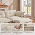 thumbnail image 3 of Amsleekey 111.5" Modular Sectional Sofa with 2 Movable Ottomans, U-Shaped Modern Corduroy Cloud Couch for Living Room, Comfy Deep Seat, Beige, 3 of 11