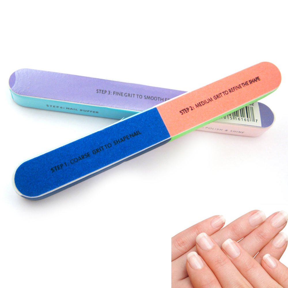 2X Nail Art 7 Way Nail Shiner Buffer Buffing Block Sanding Files