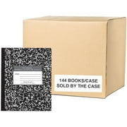 Roaring Spring Wide Ruled Flexible Cover Composition Book, 1 Case (144 Total), 8.5" x 7" 36 Sheets, Black Marble