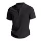 thumbnail image 4 of Vintage Summer Men's T-Shirt Streetwear 3 Buttons Open Fly Loose Clothing Print Short Sleeve T-Shirt2XL, 4 of 5
