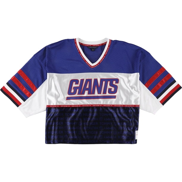 Tommy Hilfiger NY Giants Jersey para mujer, azul, pequeño