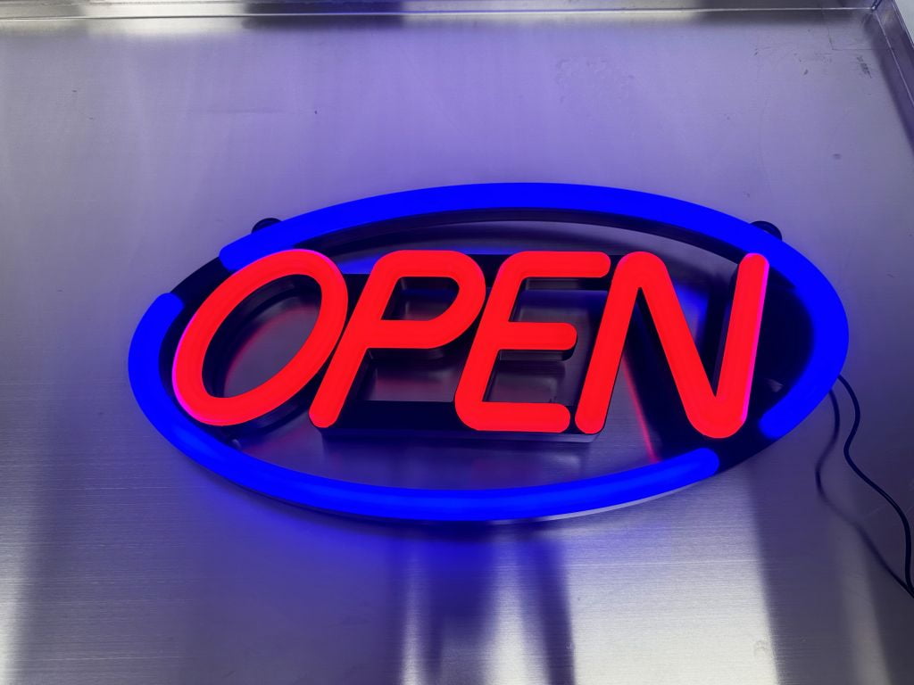 23 in. Open LED Neon Signs LED Neon Light, Open Signs for Business, Remote Control Open Sign, Neon Tube Signs