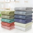 thumbnail image 2 of Nvzi 1 toalla de baño de algodón, toalla de mano de algodón suave, supersuave y altamente absorbente para ducha, piscina, spa, gimnasio, toalla de mano para uso diario, 70 x 140 cm (gris claro)., 2 of 5