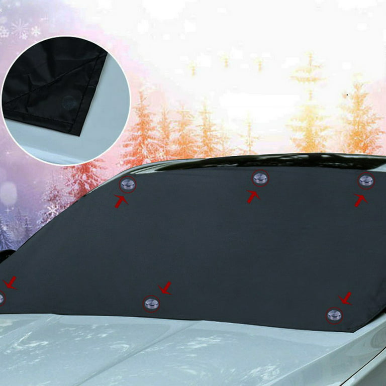 Cheers.us Magnetic Car Auto Window Windshield Snow Cover Ice Frost Hood Sunshade Protector Fit Any Car Automotive Covers, Size: 210, Black