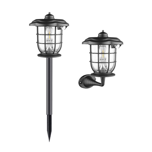 Lámpara de valla con luz solar para exteriores, versátil, impermeable, decorativa 2 piezas