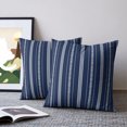 thumbnail image 2 of Pillow Covers 26x26 Set of 2, Boho Navy Blue Throw Pillow Covers Decorative Couch Cushion Cover, Minimalist Farmhouse Striped Microfiber Soft Square Pillowcases for Bedroom Living Room Sofa, 2 of 9