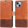thumbnail image 1 of Étui Portefeuille KEZiHOME pour iPhone 14, Cuir Véritable Flip Cover [RFID Blocking] [TPU Inner Shell] Support de Fermeture Magnétique, 1 of 5
