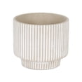 thumbnail image 2 of Triani Round Lined Pattern Band Pattern Ceramic Pot- Large - Gray, 2 of 4