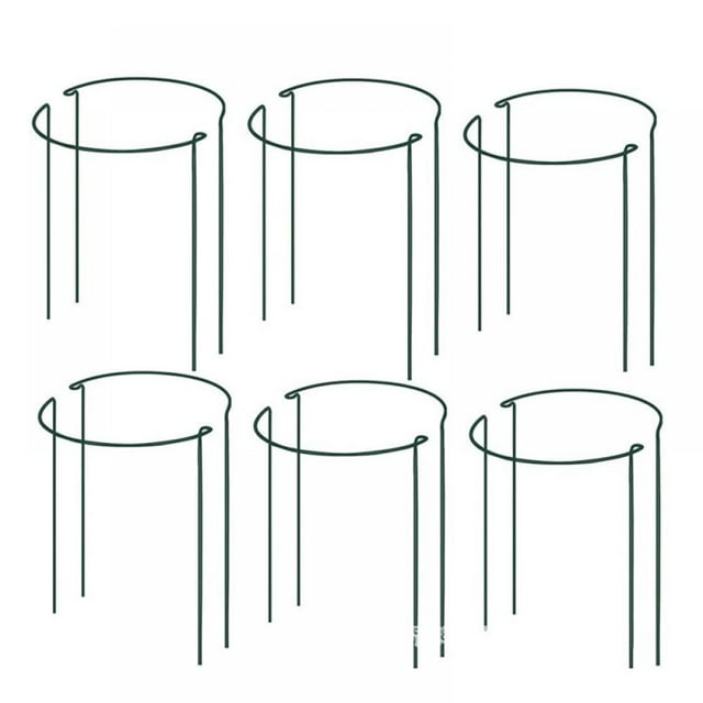 10Pcs Plant Support Stake,Metal Garden Plant Stake, 8.3x 13.8 inch,Green Semi-Circular Plant Support Round,Suitable For Potted Plants,Tomato Plant Cage