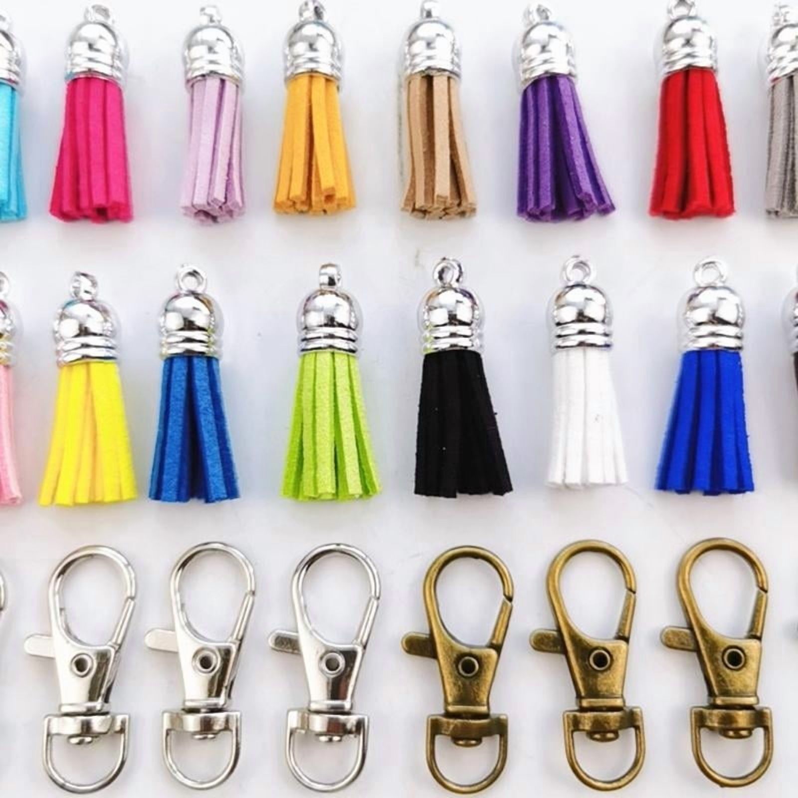 70 Pieces for Key Fob Hardware Set Includes 20 Pcs for Key Chain Pendant 20 Pcs Keychain Tassel 10pcs Open Rings 10 Pcs