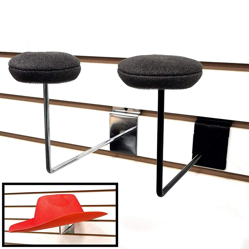 Slatwall Single Hat Display, Millinery Headwear Display Rack with Foam