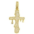 thumbnail image 2 of Drip Cross Gold CZ Bling Bling Pendant, 2 of 2