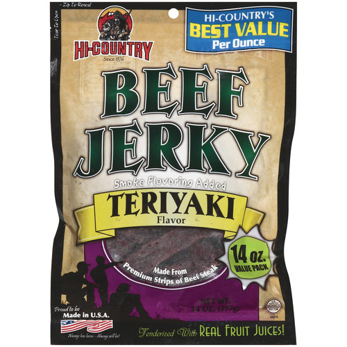 Hi Country Beef Jerky Teriyaki Flavor Beef Jerky, 14 oz