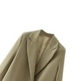 thumbnail image 4 of Bxsruta Jackets for Women, Women's Fashion Solid Color Long Sleeve Button Suit Coat Long Sleeve Hatless Casual Coat/Jacket, Green M, 4 of 8