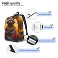thumbnail image 4 of Yiaed Sunset Flower Meditating Raccoon Print Backpack, Premium Laptop Backpack, Travel Backpack for Women, Lightweight Backpacks, Comfortable Back Pack-Medium, 4 of 5