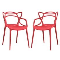 Modway Entangled Dining Set Set of 2 in Red