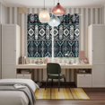 thumbnail image 5 of Black Teal Purple Southwestern Kitchen Curtains 84 Inch Length, Modern Geometric Abstract Art Grommet Top Bedroom Living Room Curtains, Light Filtering Cafe Curtain Drapes 2 Panels Set 104''x84'', 5 of 9