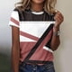 thumbnail image 1 of Fiudx Ofertas y Liquidaciones Top de Manga Corta con Cuello Redondo y Estampado de Moda Informal para Mujer, 1 of 5