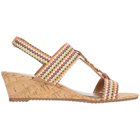 Anne Klein Varek Wedge Sandal Natural Multi