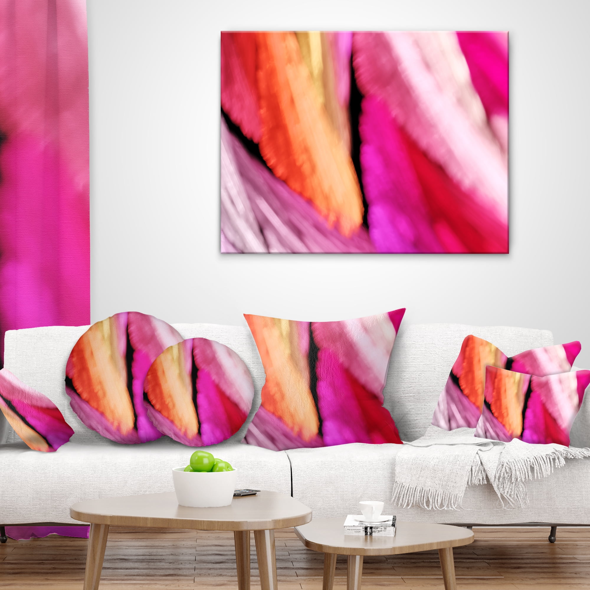 Designart Red Vibrant Brushstrokes - Abstract Throw Pillow - 12x20