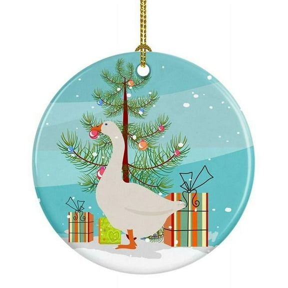 Embden Goose Christmas Ceramic Ornament