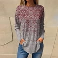 thumbnail image 3 of Plus Size Tunics Crew Neck Blouses for Women Dressy Oversized Graphic Tunic Tops to Wear with Leggings Long Sleeve Tops Plus Size Women Womens Fall Clothes Fall Fashion 2023, 3 of 6
