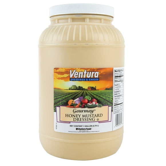 Ventura Gourmay 1 Gallon Honey Mustard Dressing - 4/Case