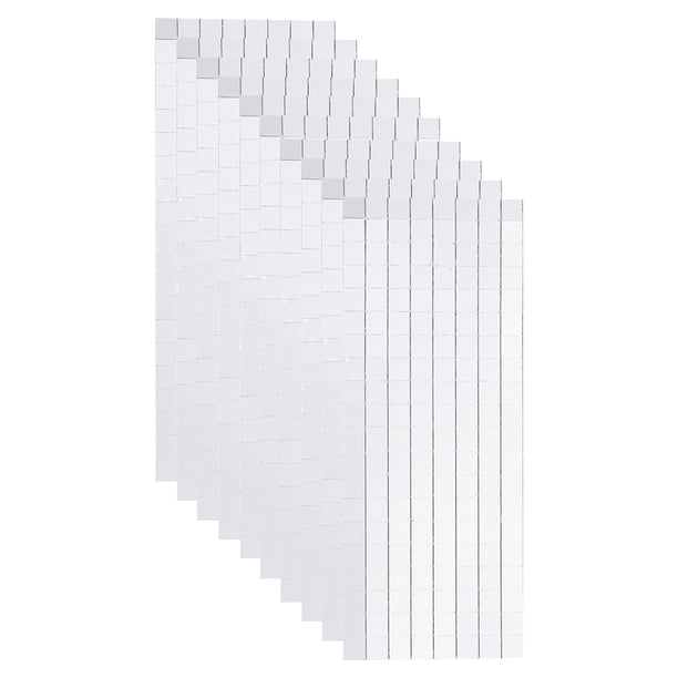Azulejos de espejo de disco de vidrio Uxcell 1600 PCS, azulejos de mosaico de espejo plateado autoadhesivos de 5 x 5 mm, 10 hojas