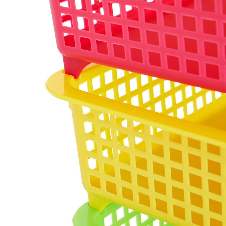 Set Of 6 Rainbow Turn In Trays For Teachers, Plastic Classroom Paper Organizers Colorful Storage Baskets For Office 10 X 3 X 13 In~14578970$nowa
