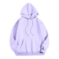 thumbnail image 4 of FAOWME Women's Hoodies With Pocket Long Sleeve Drawstring Star Print Leopard Casual Comfortable Warm Sweatshirt For Fall Winter Daily Wear Purple Xxl, 4 of 5