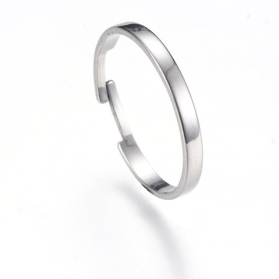 5pcs Non-Tarnish Adjustable 304 Stainless Steel Finger Ring Settings Stainless Steel color 17mm