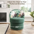 thumbnail image 4 of BELLEZE Swivel Barrel Chairs Set of 2, Modern Round Accent Chairs Floral Pattern Upholstered 360 Degree Swivel Armchairs for Living Room Bedroom - Grove (Green & Floral), 4 of 7