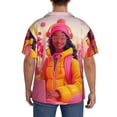 thumbnail image 3 of Naloa Digital Nomad Pink Landscape Men's Loose Fit Cuban Collar Short-Sleeve Shirt, Hawaiian Shirts, Mens Shirts Casual for Everyday Wear Outings-X-Large, 3 of 5