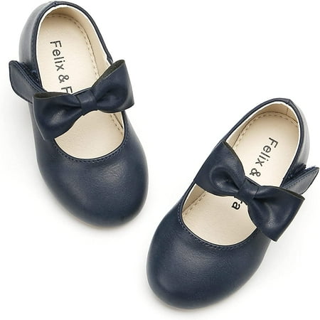 

QWZNDZGR Toddler Little Girl Dress Shoes - Girl Mary Jane Flats Party School Wedding
