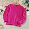 thumbnail image 6 of Sopiago Girls Sweatshirts Long Sleeve Shirts Cute Ruffle Shoulder Crewneck Sweater Pullover Tops Hot Pink,6-7 Years, 6 of 6