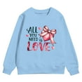thumbnail image 4 of Toddler Sweatshirt Girls 6 Graphic Print Lightweight Long Sleeve Pullover Shirt Sweatshirt Round Neck Vacation Tops Girls' Hoodies & Sweatshirts Sky Blue,5-6 Years, 4 of 4