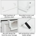 thumbnail image 4 of 2PCS Cabinet Door Towel Bar, 9 Inch Long Dishwashing Towel Rack, Stainless Steel Towel Holder, Over The Door Hand Towel Hanger for Kitchen Bathroom Cupboard (White), 4 of 7