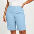 thumbnail image 4 of ZToonmas Women's Plus Size High Waist Pull on Bermuda Shorts Stretch Waist Straight Leg Knee Length Casual Golf Walking Shorts with Side Pockets, 4 of 9
