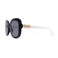 thumbnail image 4 of Womens Rhinestone Jewel Hinge Oversize Butterfly Designer Sunglasses Black White, 4 of 4