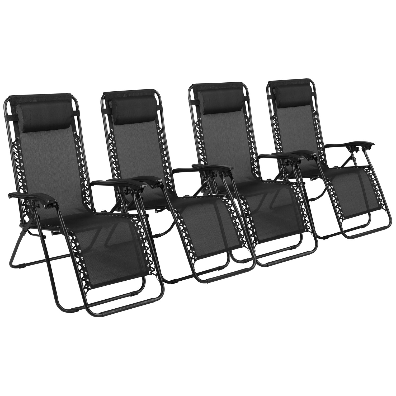 Zero Gravity Chairs Set of 4 Pool Lounge Chair Zero Gravity Recliner Zero Gravity Lounge Chair Antigravity Chairs with Headrest Grey - image 5 of 6
