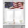 thumbnail image 2 of Shabby Chic Flag Linen Curtain Valance for Bedroom/Bathroom/Kitchen/Office/Living/Dining Room Window,Patriotic Memorial Independence Day Rod Pocket Topper Decorative Cafe Drapes Panel 60"x18", 2 of 6