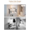 thumbnail image 6 of Afuly White Black Floating Nightstand with Cable Hole, Small Wall Mounted Bedside Table Modern Minimalism Wooden Hanging Night Stands Shelf 2 Tier for Bedroom Livingroom Bathroom, 6 of 10