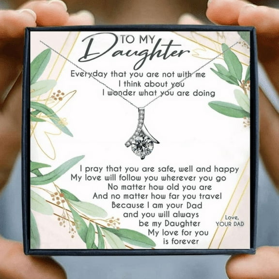 To My Daughter Necklace Father to Daughter Birthday Graduation Gift from Dad