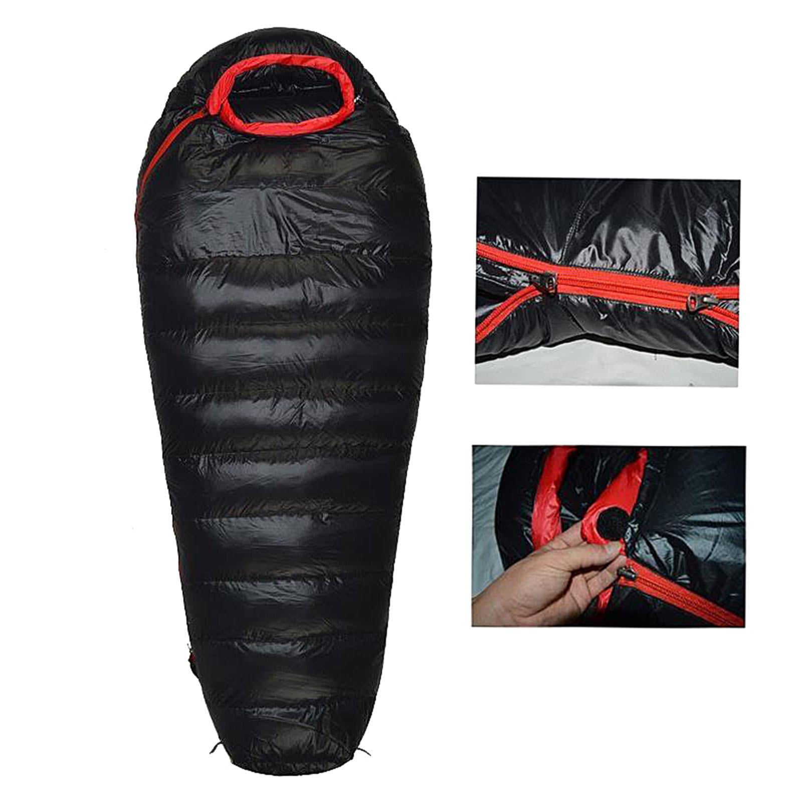 Duck Down Sleeping Bag 0-15℃ (32-59F), -15-0℃ (5-32F) for Backpacking Compact Lightweight Mummy Sleep Bag for Backpack, Camp Tent 00g Black 400g