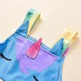 thumbnail image 4 of Traje de baño de unicornio para niñas Trajes de baño Bikini de tankini con volantes para niñas Traje de baño de dos piezas Ropa de playa, 4-5 años, Rainbow-1 Feliz Sencillez, 4 of 5
