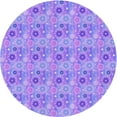 thumbnail image 1 of Ahgly Company Machine Washable Indoor Round Transitional Aztech Purple Area Rugs, 6' Round, 1 of 7